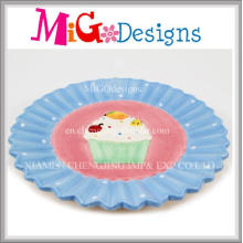 Placa y plato de cerámica de encargo del diseño de la torta de la venta caliente